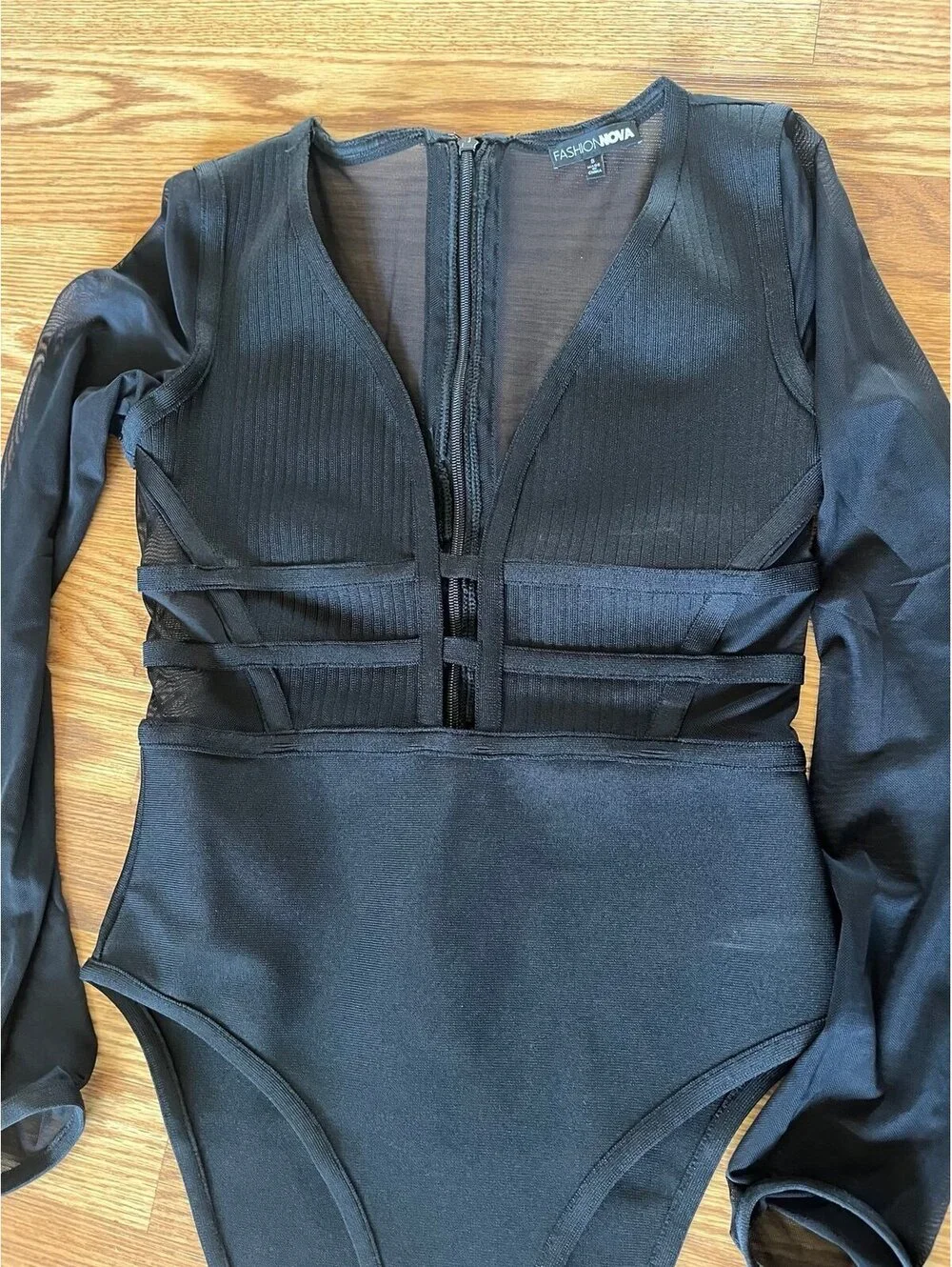 Fashion Nova and GUESS black bodysuits (size small)